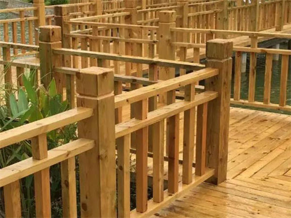 杭州防腐木地板 木栈道 护栏安装