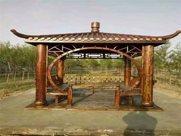 杭州古典中式碳化木凉亭